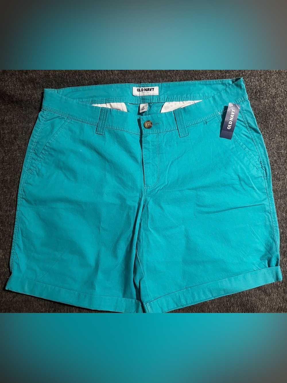 #1417 Old Navy Turquoise Shorts Casual Cotton Sz 12